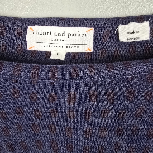 CHINTI AND PARKER Fit And Flare Long Sleeve‎ Dress Navy Maroon Womens Size S - Picture 6 of 14